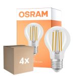 Multipack 4x Osram Parathom Classic LED E27 Pear Filament Clear 6.5W 806lm - 822-827 Dim To Warm | Dimmable - Replaces 60W