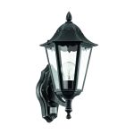 Eglo Wall Light Navedo Aluminium Black | IP44 - Suitable for 1x E27 - Motion Sensor