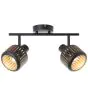 Brilliant Tyas Ceiling Light Aluminium Metal Black Gold | Suitable for 2x E14